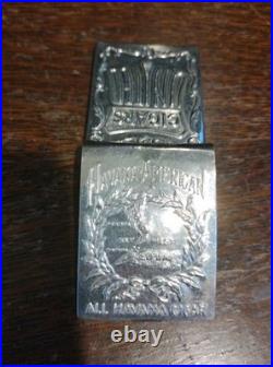 Antique United Cigars Havana American Metal Advertising Vesta Match Safe 1900's