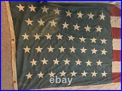 Antique Us 46 Star Linen Flag 6 X 8' 1908-1912