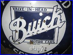 Antique Us Buick Dealership Service Valve Head Car Oil Gas Tool Porcelain Sign