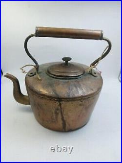 Antique Used Copper Pot Jug Arabic Collectable Tea Arab Collect Old Handmade