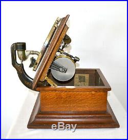 Antique Victor II Phonograph With Horn + Bonus We Ship Worldwide