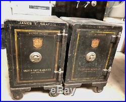 Antique Victor Safe & Lock Company Safes Made In Usa! Industrial MID Century