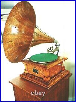Antique Victor V Wood Spear Tip Horn Phonograph-all Original-simply The Best