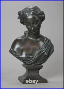Antique Victorian 12 Bronze Statue of a Classical Maiden