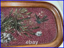 Antique Victorian 19th century handmade wood micro bead work mosaic tea tray
