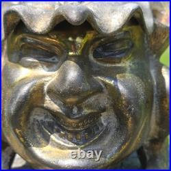 Antique Victorian Brass Devil Gargoyle Inkwell Hinged Gothic 1800s Collectible