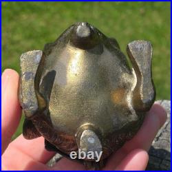 Antique Victorian Brass Devil Gargoyle Inkwell Hinged Gothic 1800s Collectible