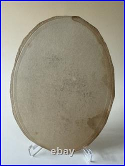 Antique Victorian Cast Metal Oval Frame With Original Portrait Photograph