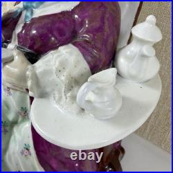Antique Victorian Figural Woman Tobacco Jar Tea Caddy Humidor Porcelain 8.5