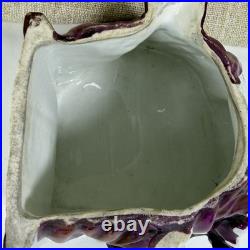 Antique Victorian Figural Woman Tobacco Jar Tea Caddy Humidor Porcelain 8.5