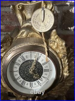 Antique Victorian Guild Ornate Bronze Mantel Clock Italy