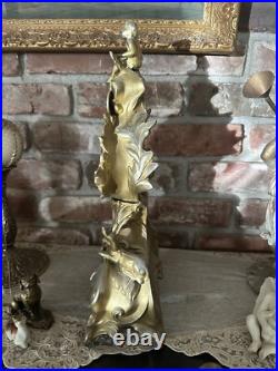 Antique Victorian Guild Ornate Bronze Mantel Clock Italy