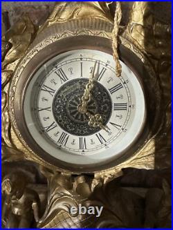 Antique Victorian Guild Ornate Bronze Mantel Clock Italy