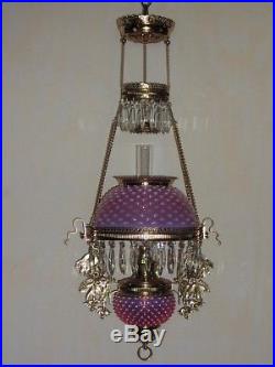 Antique Victorian Library Hanging Lamp