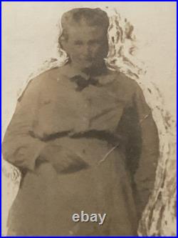 Antique Victorian Mourning Ghost Spirit Photo Framed Memorial Portrait Oddity