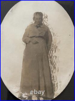 Antique Victorian Mourning Ghost Spirit Photo Framed Memorial Portrait Oddity