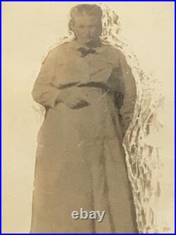 Antique Victorian Mourning Ghost Spirit Photo Framed Memorial Portrait Oddity
