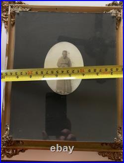 Antique Victorian Mourning Ghost Spirit Photo Framed Memorial Portrait Oddity