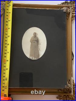 Antique Victorian Mourning Ghost Spirit Photo Framed Memorial Portrait Oddity