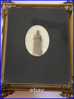 Antique Victorian Mourning Ghost Spirit Photo Framed Memorial Portrait Oddity
