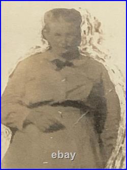 Antique Victorian Mourning Ghost Spirit Photo Framed Memorial Portrait Oddity