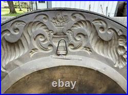 Antique Victorian Stamped Brass Repousse 24.5 Portrait Plaque of Shakespeare