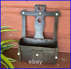 Antique Victorian Wood Wall Pocket