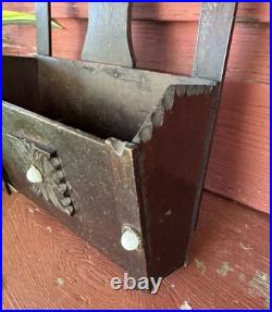 Antique Victorian Wood Wall Pocket