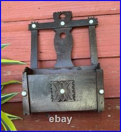 Antique Victorian Wood Wall Pocket