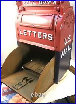 Antique Vintage 1948 Us Mail Cast Iron Mailbox Letter Box Bridgeport Castings Co