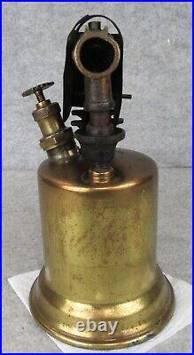 Antique Vintage Brass Gasoline Otto Bernz Blow Torch Garage Man Cave Display