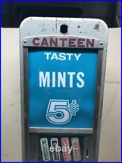 Antique Vintage Canteen Mint 5 cent vending machine Breath Mint Tasty Candy