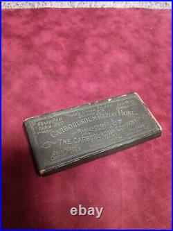 Antique Vintage Carborundum Hone Sharpening Stone With Original Box 1900's
