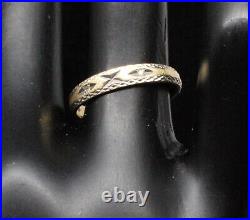 Antique Vintage Collectible Old 14k Yellow Gold Diamond Stone Ring Band Style