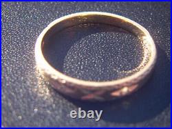 Antique Vintage Collectible Old 14k Yellow Gold Diamond Stone Ring Band Style