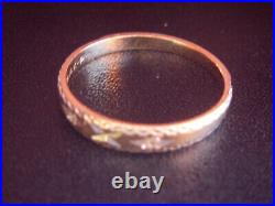 Antique Vintage Collectible Old 14k Yellow Gold Diamond Stone Ring Band Style