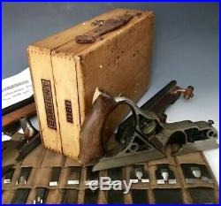 Antique Vintage Combination Plane Sargent 1080 (Stanley 45) with Box & 23 Cutters
