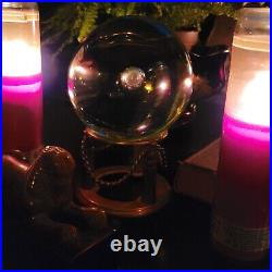 Antique Vintage Crystal Ball w Stand Scrying Gazing Ball 1920's Victorian Gypsy