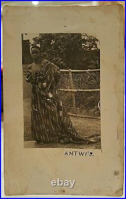 Antique Vintage Early African Dress Textile Ghana Artistic Gold Coast Rppc Photo