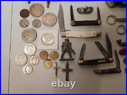 Antique & Vintage Estate Lot Pocket Knife Watch Silver Coin Token Collectibles