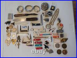 Antique & Vintage Estate Lot Pocket Knife Watch Silver Coin Token Collectibles