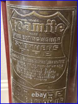 Antique Vintage Foamite Brass Copper Fire Extinguisher Elmira NY