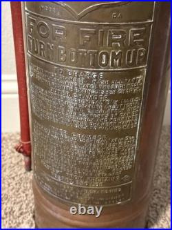 Antique Vintage Foamite Brass Copper Fire Extinguisher Elmira NY