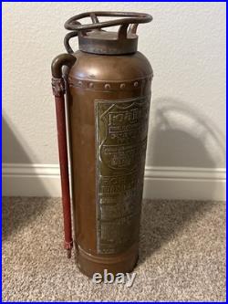 Antique Vintage Foamite Brass Copper Fire Extinguisher Elmira NY