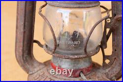 Antique Vintage German Lantern Hand Lamp Bat Brand 155 Rare Farmhouse Rustic