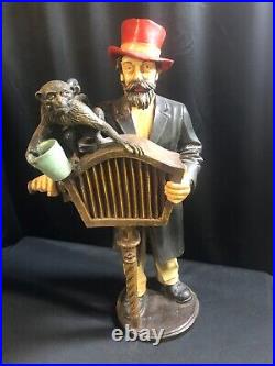 Antique/Vintage Man with Organ Grinder & Monkey Extremely Rare 25 Tall