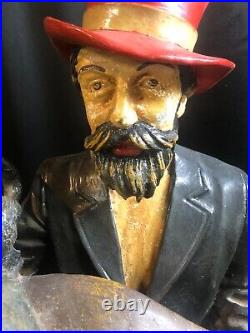 Antique/Vintage Man with Organ Grinder & Monkey Extremely Rare 25 Tall