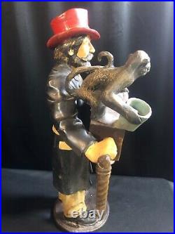 Antique/Vintage Man with Organ Grinder & Monkey Extremely Rare 25 Tall