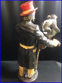 Antique/Vintage Man with Organ Grinder & Monkey Extremely Rare 25 Tall