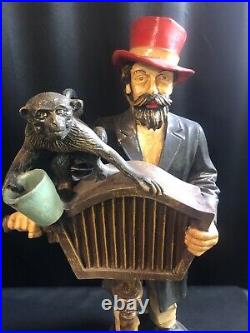 Antique/Vintage Man with Organ Grinder & Monkey Extremely Rare 25 Tall